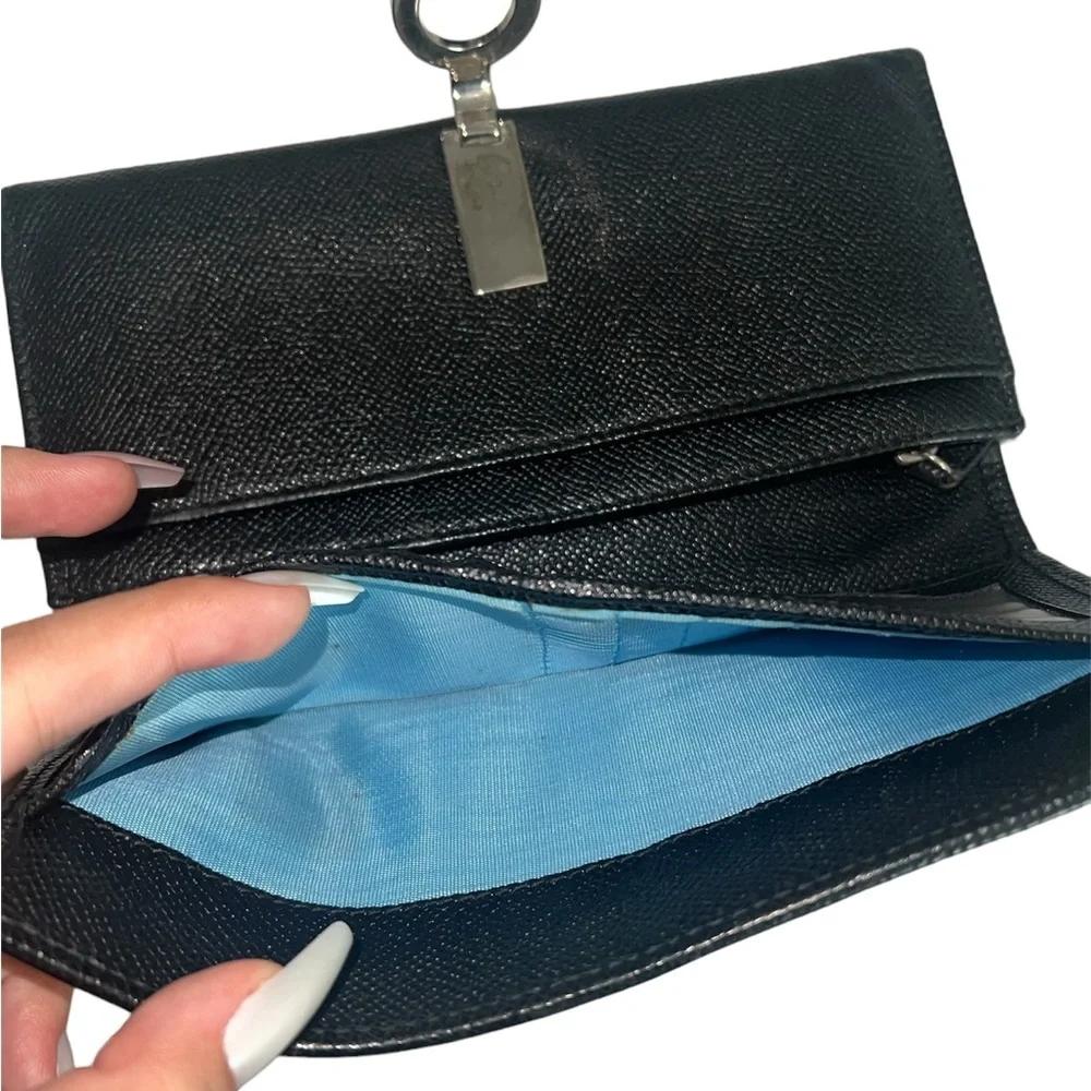 Bulgari Black Leather Continental Wallet
